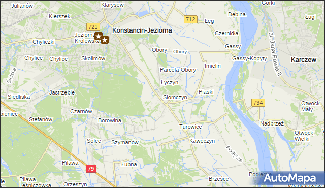 mapa Słomczyn gmina Konstancin-Jeziorna, Słomczyn gmina Konstancin-Jeziorna na mapie Targeo