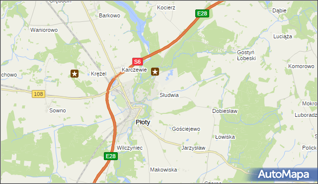 mapa Słudwia, Słudwia na mapie Targeo