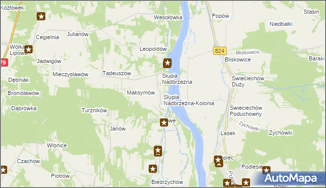 mapa Słupia Nadbrzeżna-Kolonia, Słupia Nadbrzeżna-Kolonia na mapie Targeo