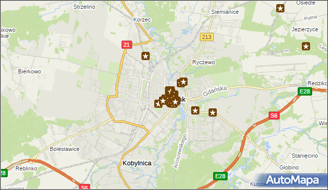 mapa Słupska, Słupsk na mapie Targeo