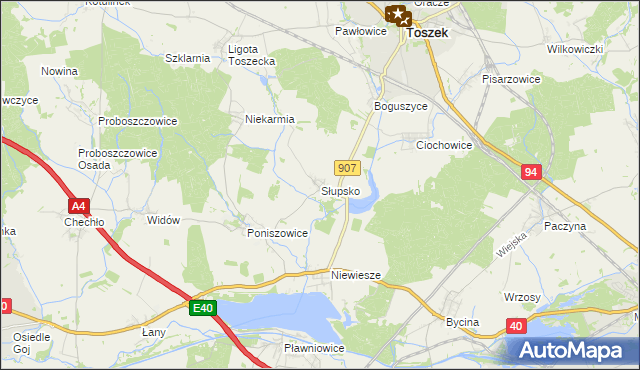 mapa Słupsko gmina Rudziniec, Słupsko gmina Rudziniec na mapie Targeo