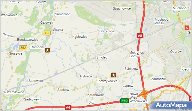 mapa Smolec, Smolec na mapie Targeo