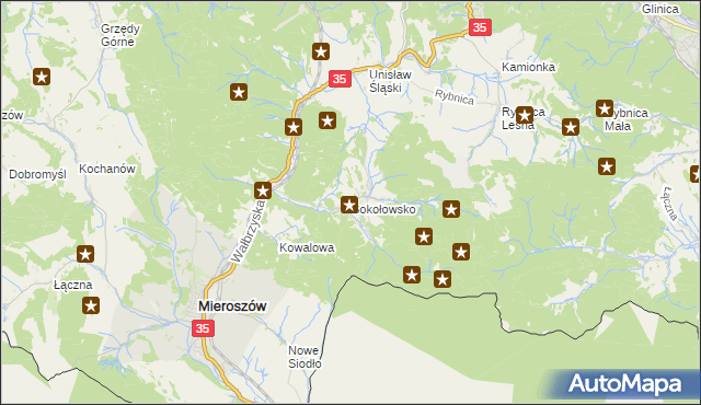 mapa Sokołowsko, Sokołowsko na mapie Targeo