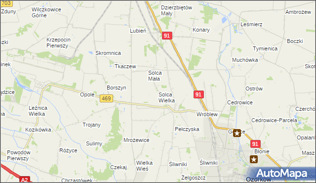mapa Solca Wielka, Solca Wielka na mapie Targeo
