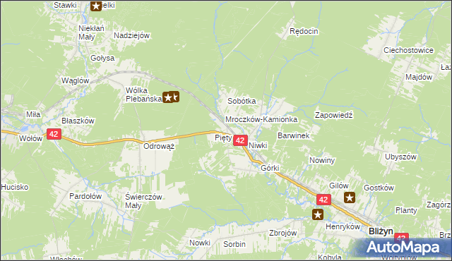 mapa Sołtyków gmina Bliżyn, Sołtyków gmina Bliżyn na mapie Targeo