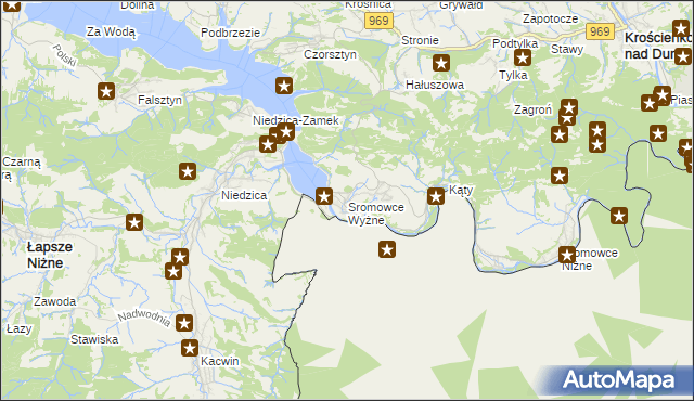 mapa Sromowce Wyżne, Sromowce Wyżne na mapie Targeo