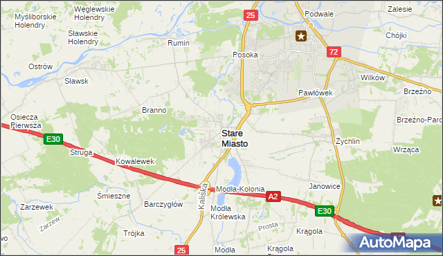 mapa Stare Miasto powiat koniński, Stare Miasto powiat koniński na mapie Targeo