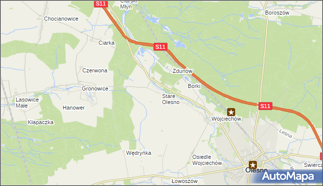 mapa Stare Olesno, Stare Olesno na mapie Targeo