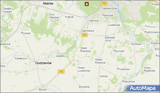 mapa Stare Rowiska, Stare Rowiska na mapie Targeo