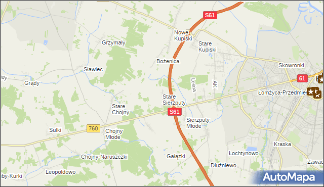 mapa Stare Sierzputy, Stare Sierzputy na mapie Targeo