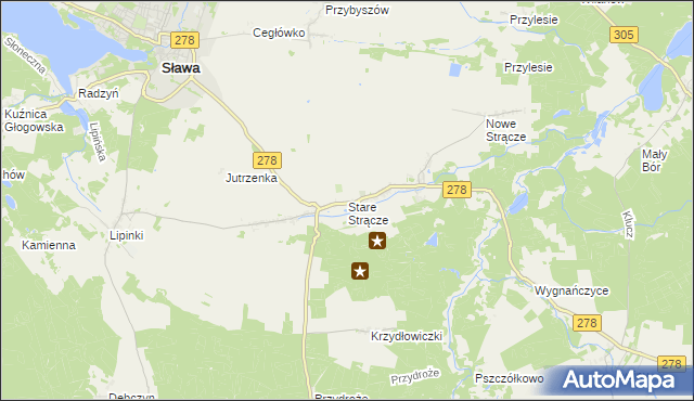 mapa Stare Strącze, Stare Strącze na mapie Targeo