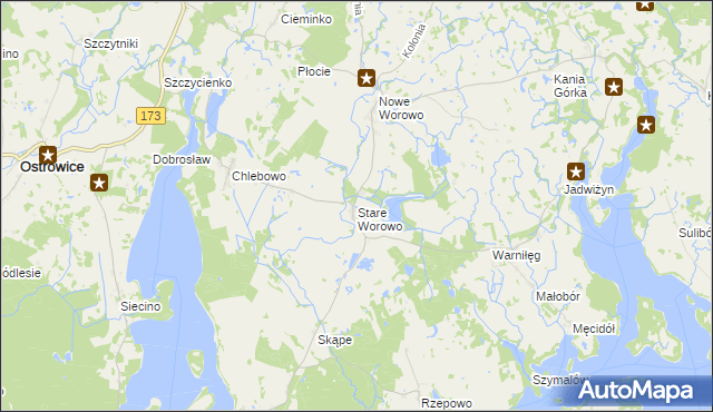 mapa Stare Worowo, Stare Worowo na mapie Targeo