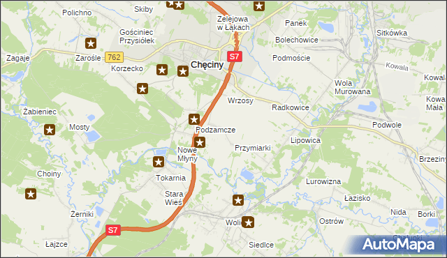 mapa Starochęciny, Starochęciny na mapie Targeo