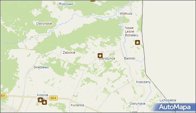 mapa Starożyńce, Starożyńce na mapie Targeo