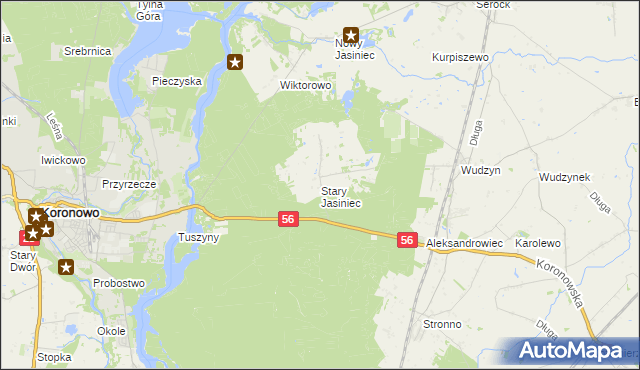 mapa Stary Jasiniec, Stary Jasiniec na mapie Targeo