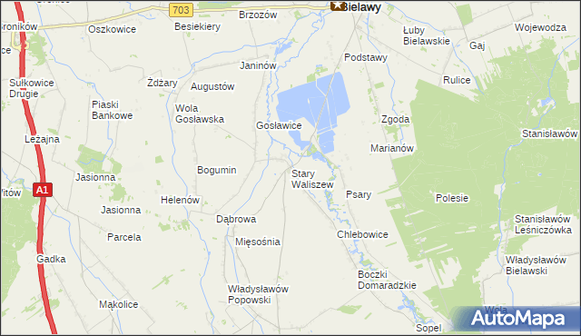 mapa Stary Waliszew, Stary Waliszew na mapie Targeo