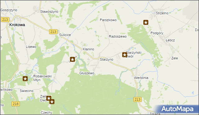 mapa Starzyno gmina Puck, Starzyno gmina Puck na mapie Targeo