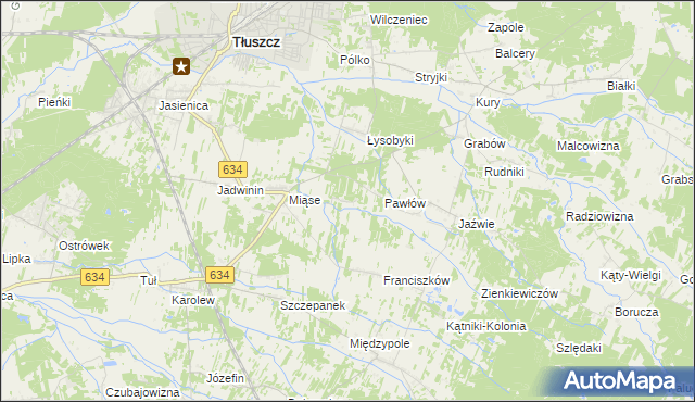 mapa Stasinów gmina Tłuszcz, Stasinów gmina Tłuszcz na mapie Targeo