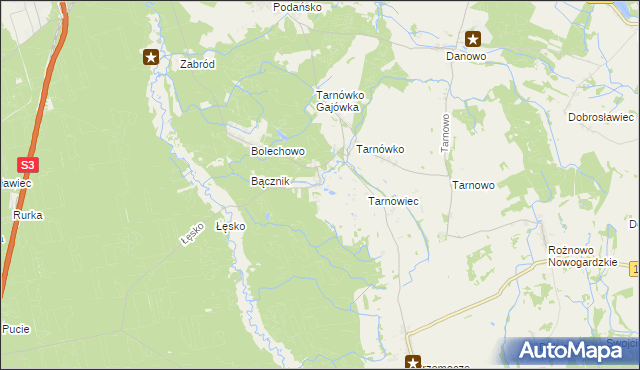 mapa Stawno gmina Goleniów, Stawno gmina Goleniów na mapie Targeo