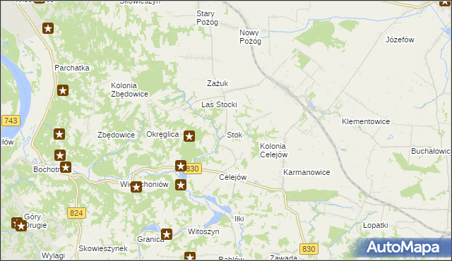 mapa Stok gmina Końskowola, Stok gmina Końskowola na mapie Targeo