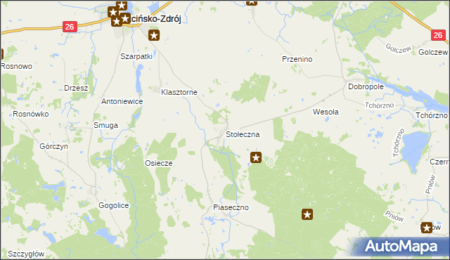 mapa Stołeczna, Stołeczna na mapie Targeo