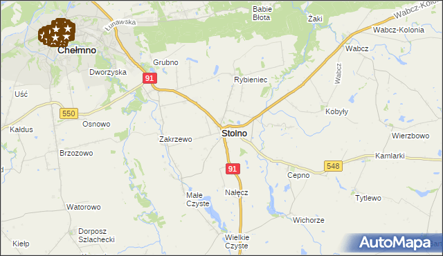 mapa Stolno powiat chełmiński, Stolno powiat chełmiński na mapie Targeo