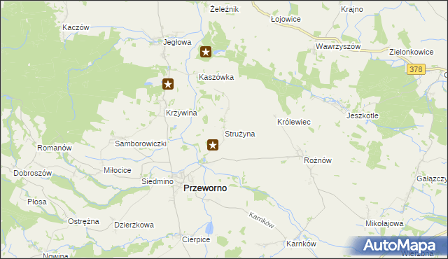 mapa Strużyna gmina Przeworno, Strużyna gmina Przeworno na mapie Targeo