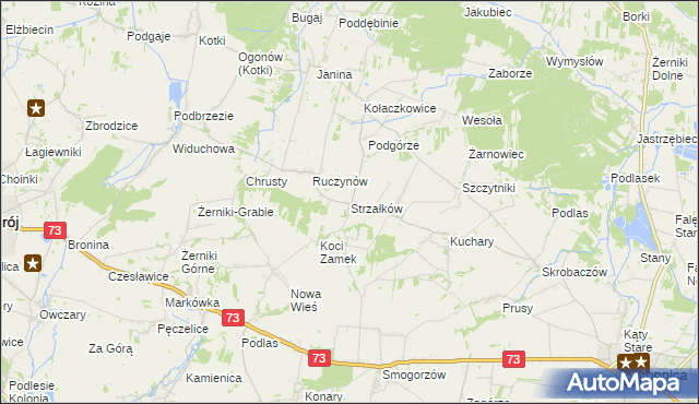 mapa Strzałków gmina Stopnica, Strzałków gmina Stopnica na mapie Targeo