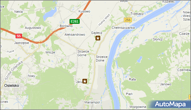 mapa Strzelce Dolne, Strzelce Dolne na mapie Targeo