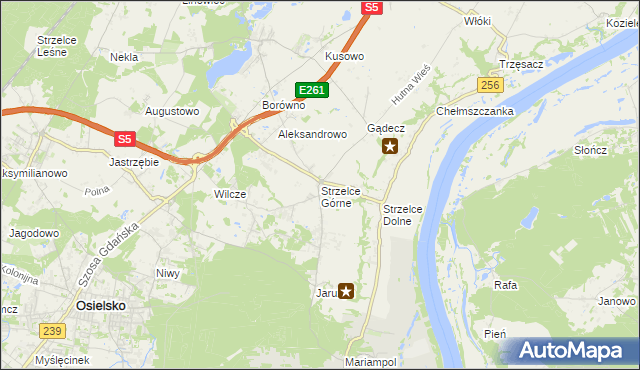mapa Strzelce Górne, Strzelce Górne na mapie Targeo