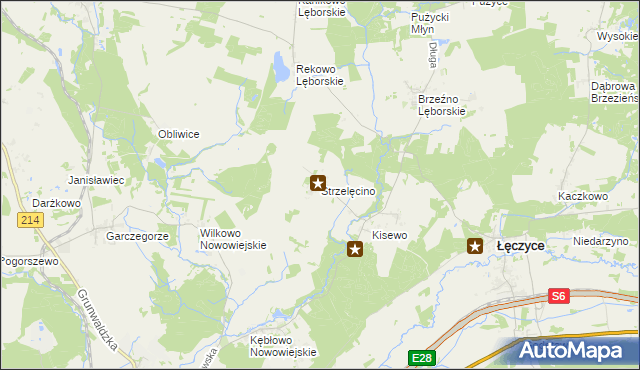 mapa Strzelęcino, Strzelęcino na mapie Targeo