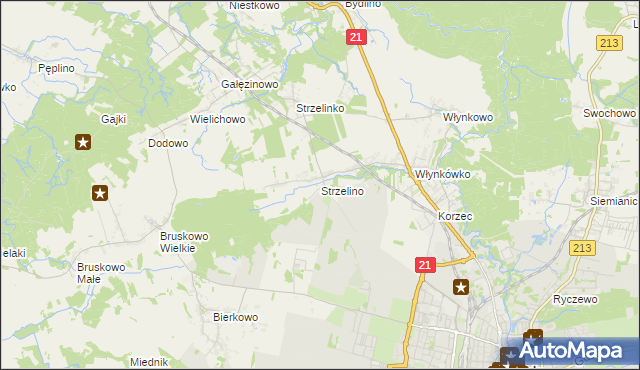 mapa Strzelino, Strzelino na mapie Targeo