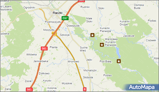 mapa Sucha Wieś, Sucha Wieś na mapie Targeo