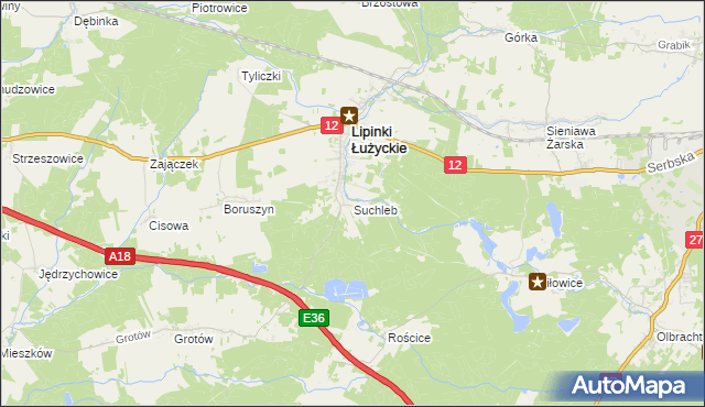 mapa Suchleb, Suchleb na mapie Targeo