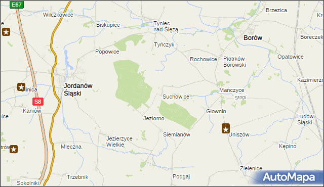 mapa Suchowice, Suchowice na mapie Targeo