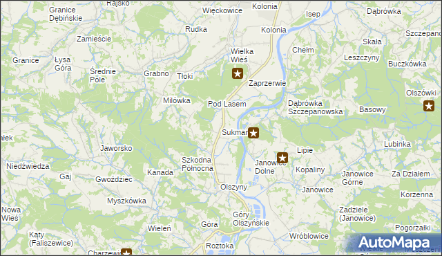 mapa Sukmanie, Sukmanie na mapie Targeo