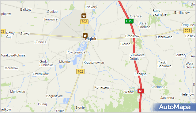 mapa Sułkowice Pierwsze, Sułkowice Pierwsze na mapie Targeo