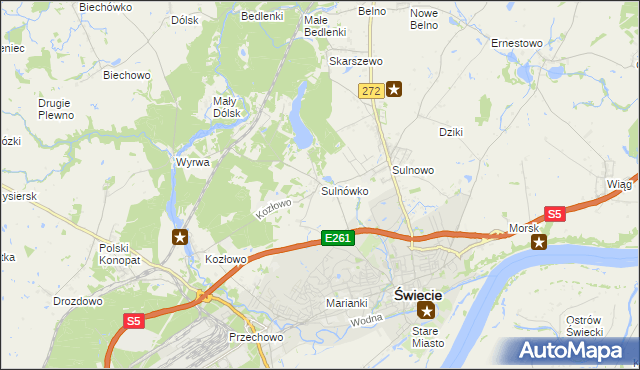 mapa Sulnówko, Sulnówko na mapie Targeo