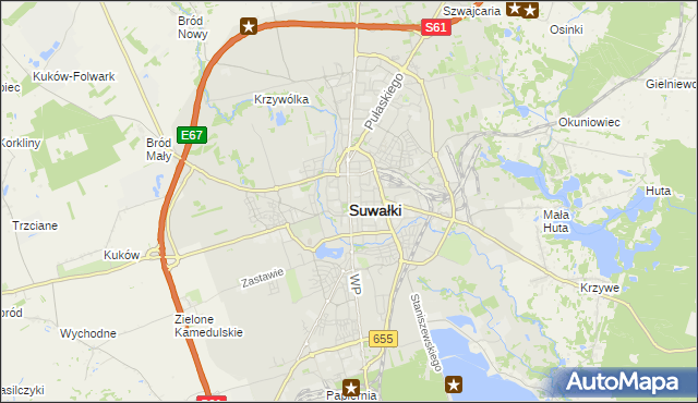 mapa Suwałk, Suwałki na mapie Targeo