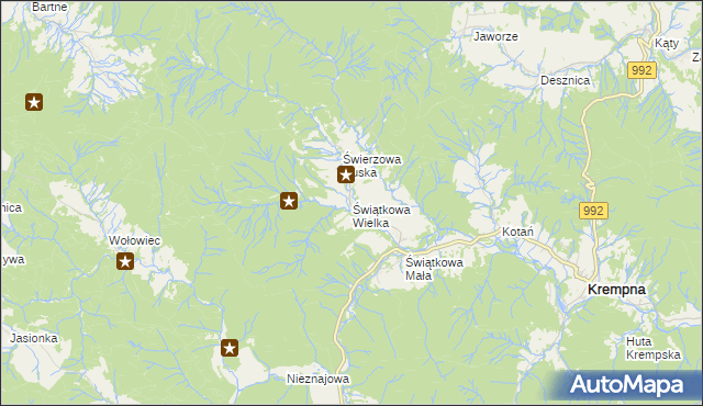 mapa Świątkowa Wielka, Świątkowa Wielka na mapie Targeo