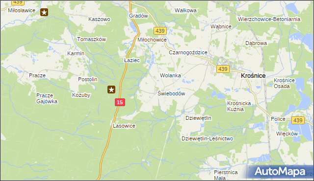 mapa Świebodów, Świebodów na mapie Targeo