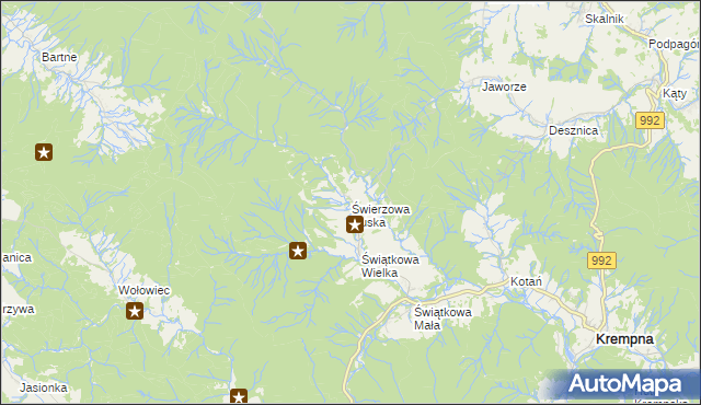 mapa Świerzowa Ruska, Świerzowa Ruska na mapie Targeo