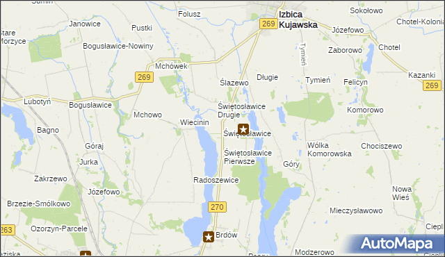 mapa Świętosławice, Świętosławice na mapie Targeo