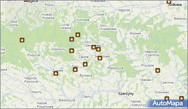 mapa Swoszowa, Swoszowa na mapie Targeo