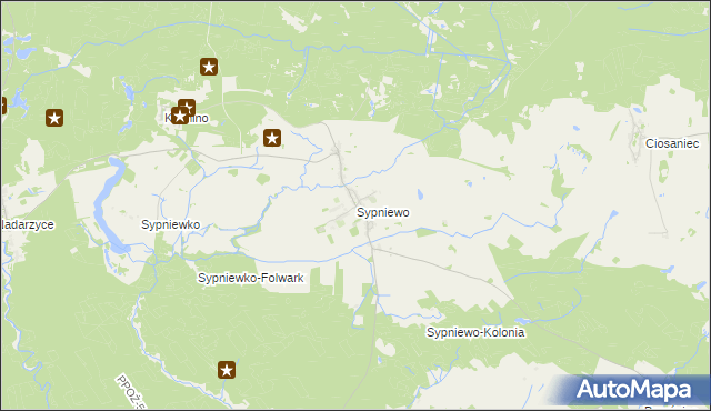 mapa Sypniewo gmina Jastrowie, Sypniewo gmina Jastrowie na mapie Targeo