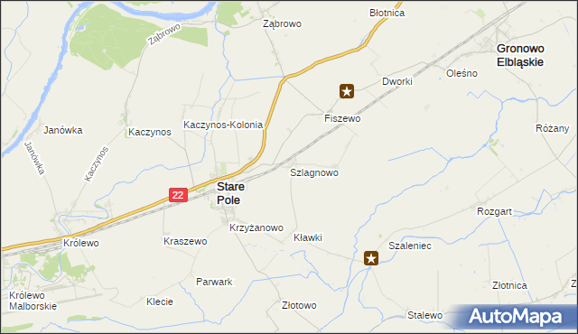 mapa Szlagnowo, Szlagnowo na mapie Targeo