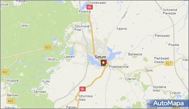 mapa Sztum, Sztum na mapie Targeo