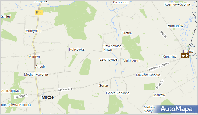 mapa Szychowice, Szychowice na mapie Targeo