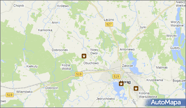 mapa Szymanowo gmina Morąg, Szymanowo gmina Morąg na mapie Targeo