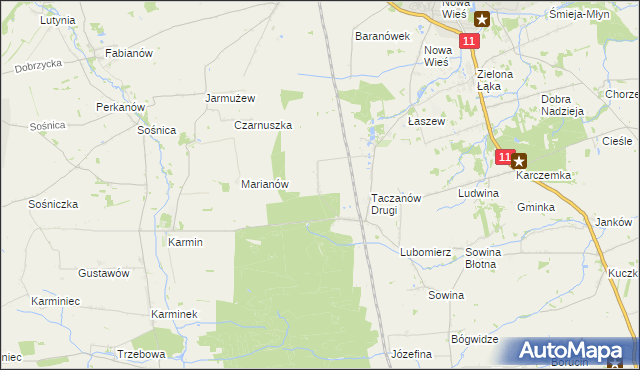 mapa Taczanów Pierwszy, Taczanów Pierwszy na mapie Targeo